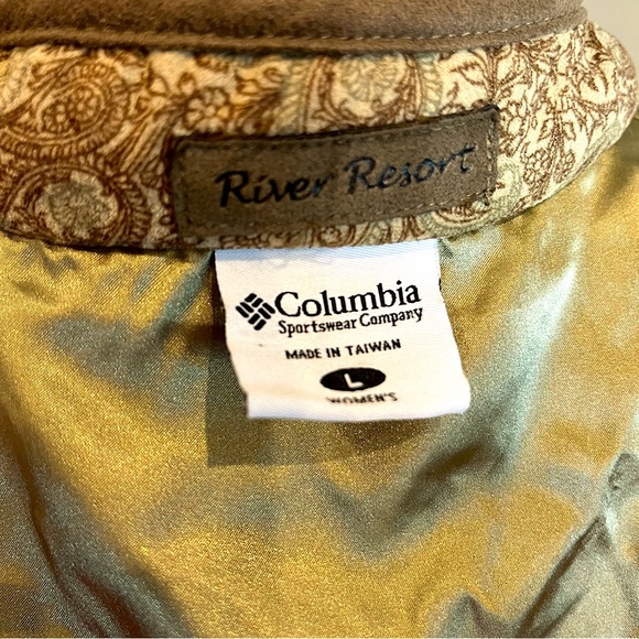 Columbia Women’s River Resort Wingbeat Micro-Suede Vest Paisley Tan L Gorpcore - Picture 11 of 12